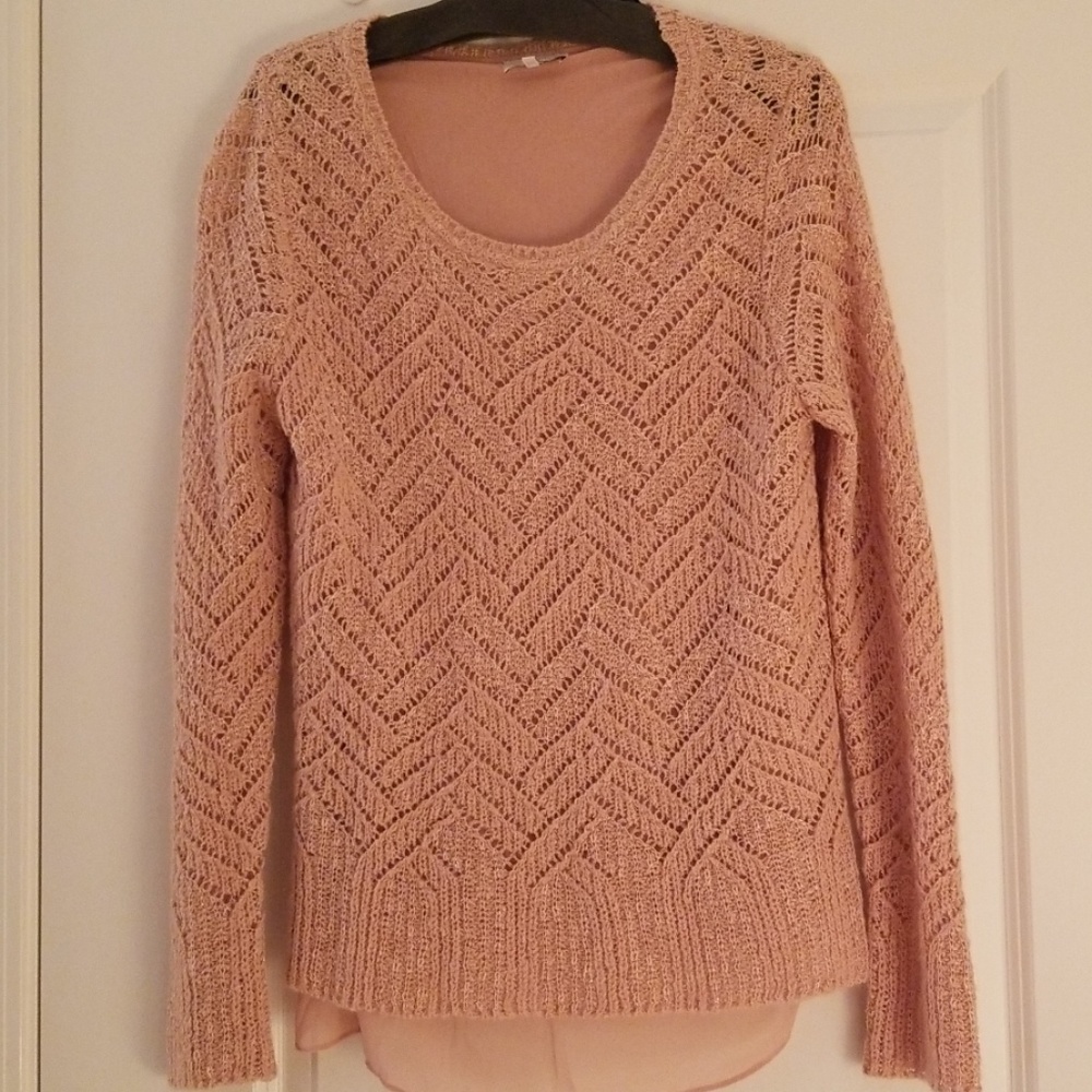 Lucky brand Pink Sweater with Silver detail